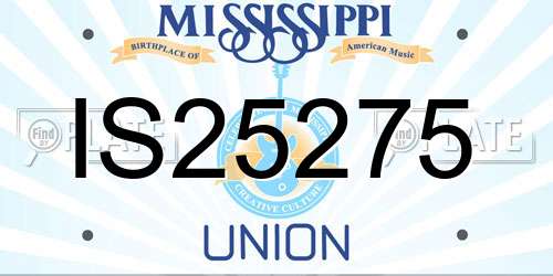 IS25275 Mississippi License Plate
