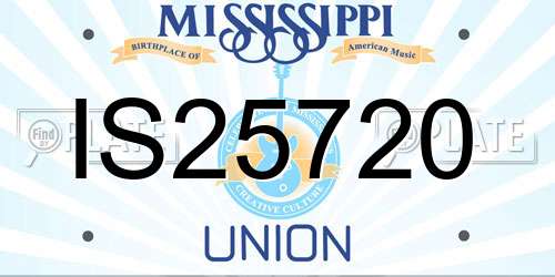IS25720 Mississippi License Plate