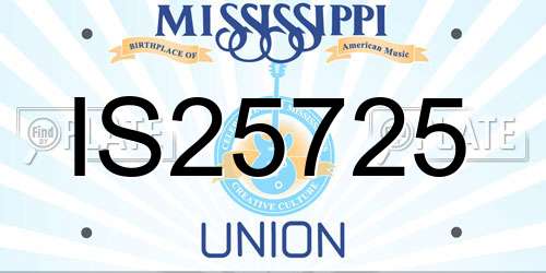 IS25725 Mississippi License Plate