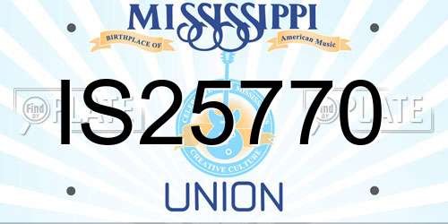 IS25770 Mississippi License Plate