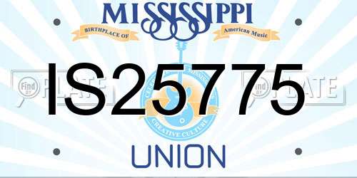 IS25775 Mississippi License Plate