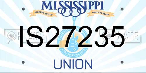IS27235 Mississippi License Plate