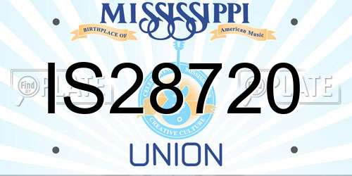 IS28720 Mississippi License Plate