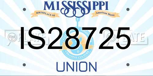 IS28725 Mississippi License Plate