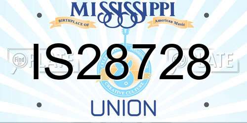 IS28728 Mississippi License Plate