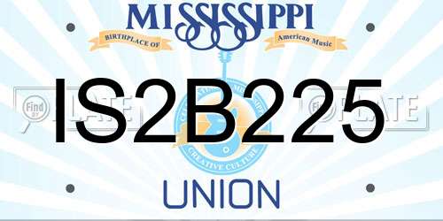 IS2B225 Mississippi License Plate