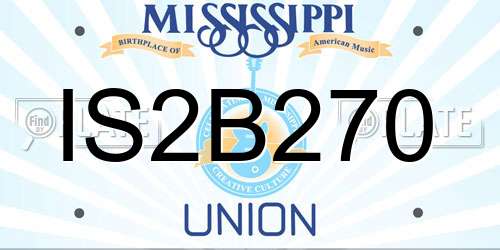 IS2B270 Mississippi License Plate