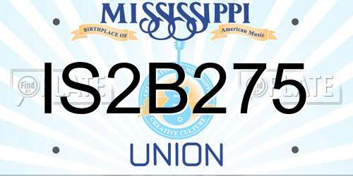 IS2B275 Mississippi License Plate