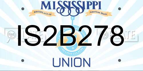 IS2B278 Mississippi License Plate