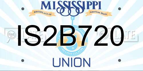 IS2B720 Mississippi License Plate
