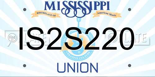 IS2S220 Mississippi License Plate