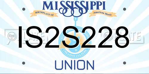 IS2S228 Mississippi License Plate