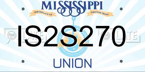 IS2S270 Mississippi License Plate