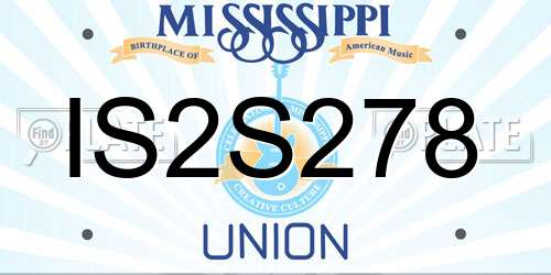 IS2S278 Mississippi License Plate