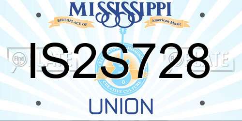 IS2S728 Mississippi License Plate