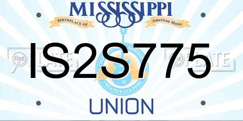 IS2S775 Mississippi License Plate