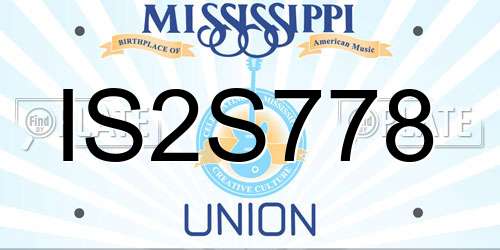 IS2S778 Mississippi License Plate