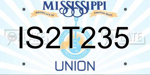 IS2T235 Mississippi License Plate