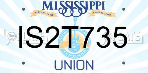 IS2T735 Mississippi License Plate