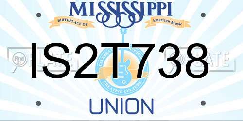 IS2T738 Mississippi License Plate