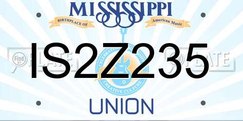 IS2Z235 Mississippi License Plate