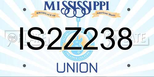 IS2Z238 Mississippi License Plate