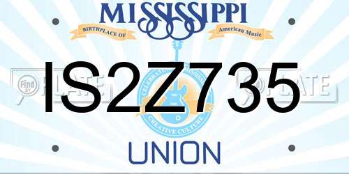 IS2Z735 Mississippi License Plate