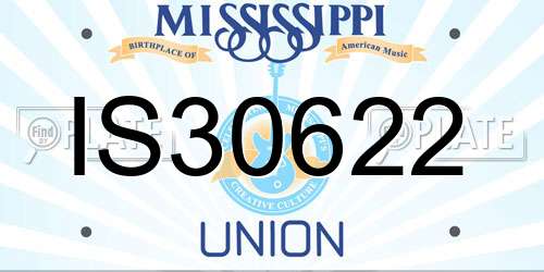 IS30622 Mississippi License Plate