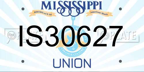 IS30627 Mississippi License Plate