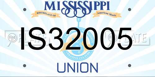 IS32005 Mississippi License Plate