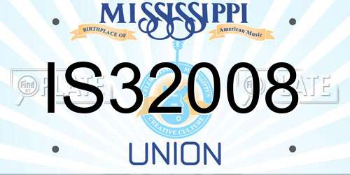 IS32008 Mississippi License Plate