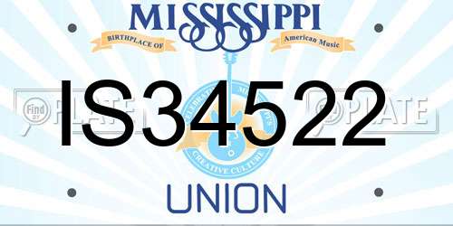 IS34522 Mississippi License Plate