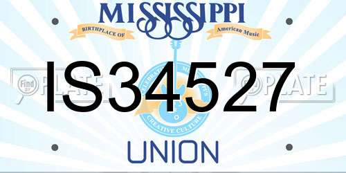 IS34527 Mississippi License Plate