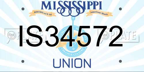IS34572 Mississippi License Plate