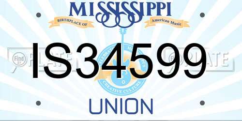 IS34599 Mississippi License Plate