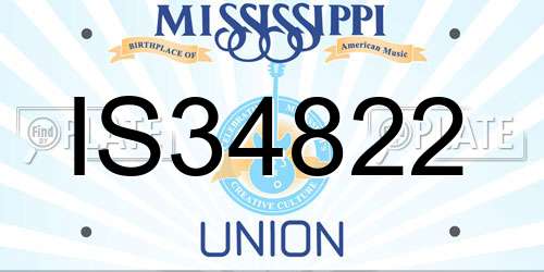 IS34822 Mississippi License Plate