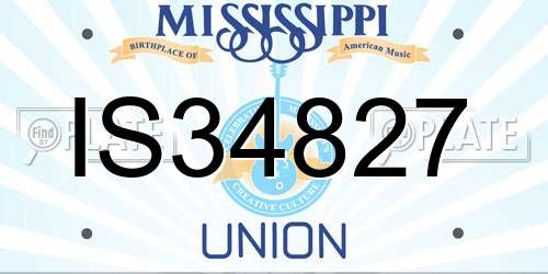 IS34827 Mississippi License Plate