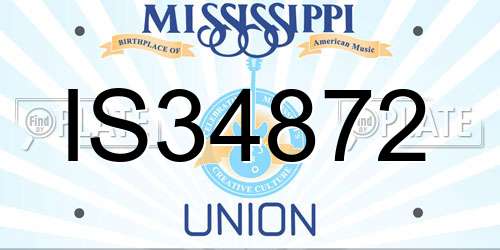 IS34872 Mississippi License Plate