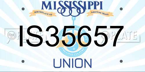 IS35657 Mississippi License Plate