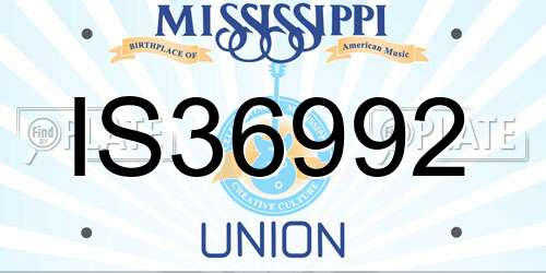 IS36992 Mississippi License Plate