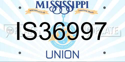 IS36997 Mississippi License Plate