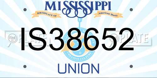 IS38652 Mississippi License Plate