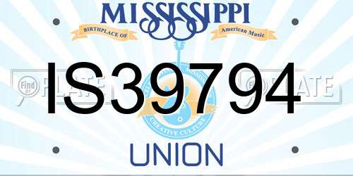 IS39794 Mississippi License Plate