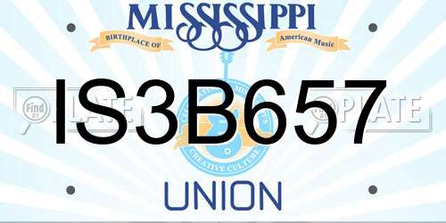 IS3B657 Mississippi License Plate