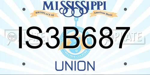IS3B687 Mississippi License Plate