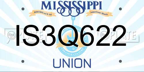 IS3Q622 Mississippi License Plate
