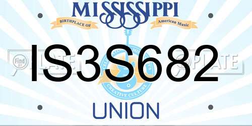 IS3S682 Mississippi License Plate