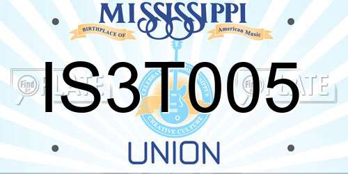 IS3T005 Mississippi License Plate