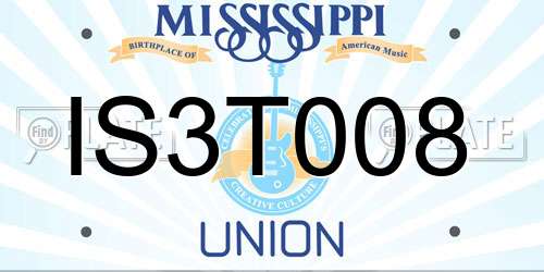 IS3T008 Mississippi License Plate