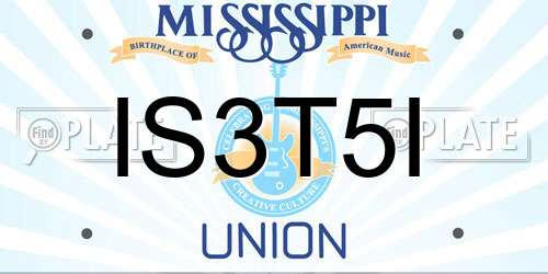 IS3T5I Mississippi License Plate